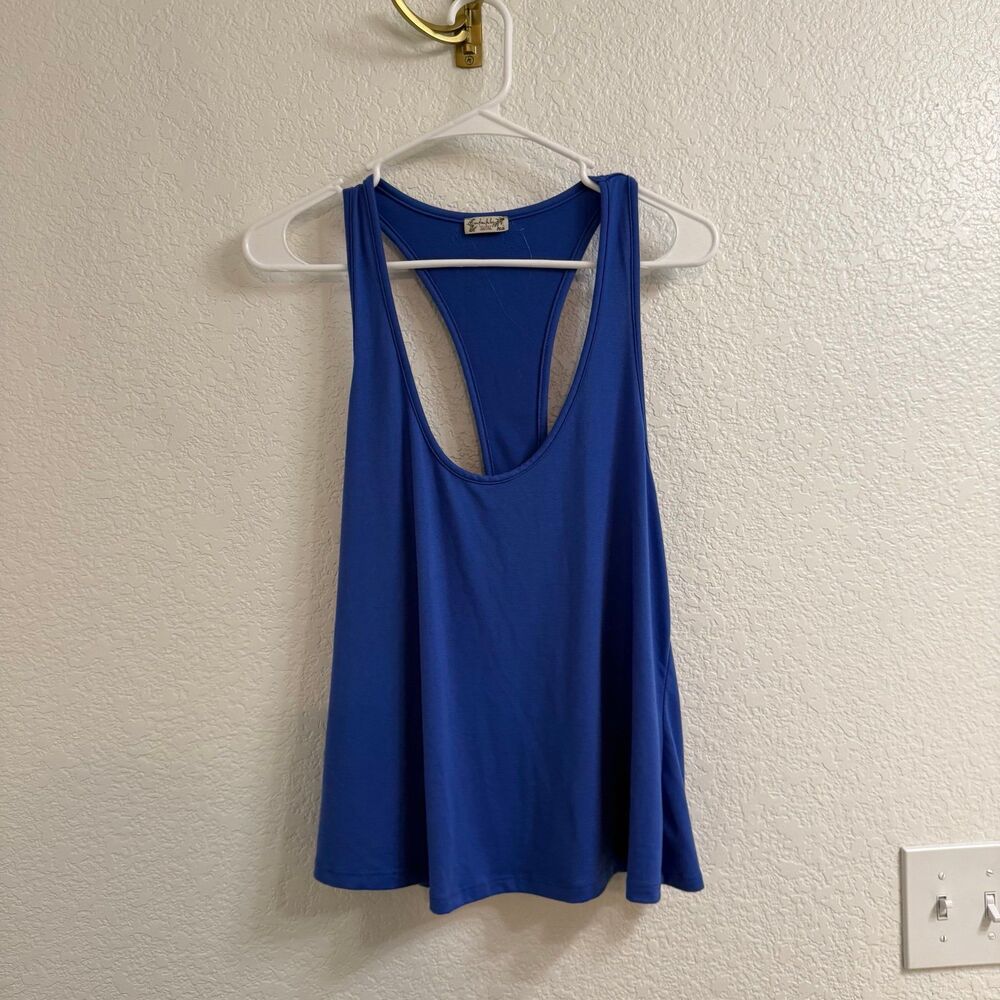 Free People Blue Racerback Tank Top Size Small